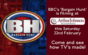 Bargain Hunt are filming at Arthur Johnson's this Saturday 22nd February!